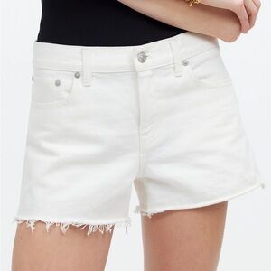 NWT- Madewell Relaxed White Denim Cut off Shorts